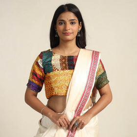 Buy Hand Embroidery Kantha Stitch Blouse Piece Online