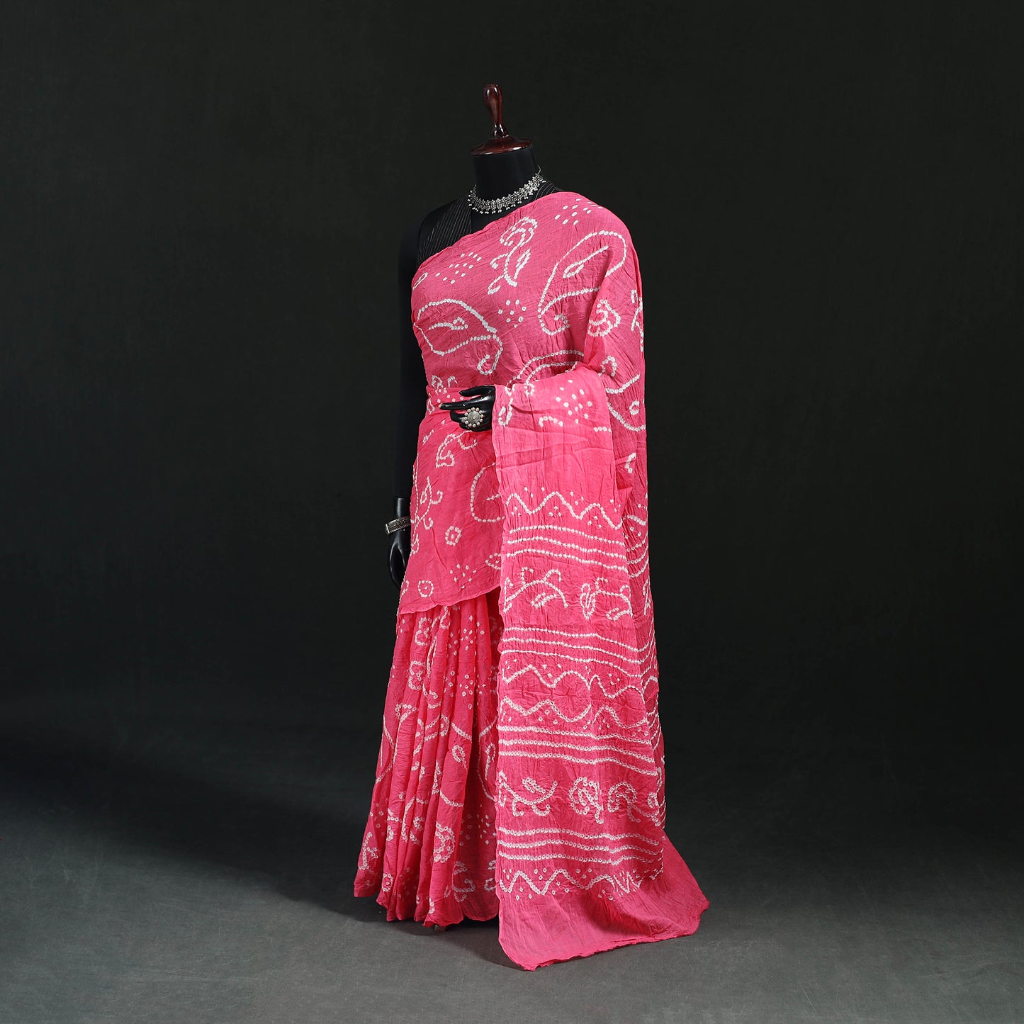 Kutch Bandhani Tie-Dye Cotton Saree 77