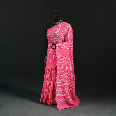 Kutch Bandhani Tie-Dye Cotton Saree 77