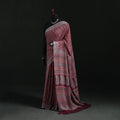 Handwoven Merino Wool Natural Dyed Hand Block Bagh Print Saree 10