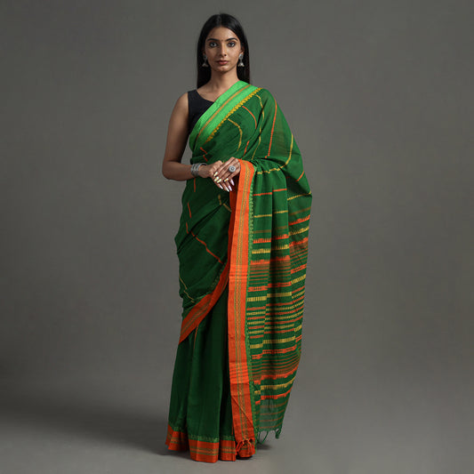 Green - Begampuri Handloom Cotton Saree
