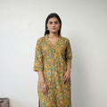 Yellow - Printed Cotton Straight Kalamkari Kurta 09