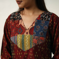 Mercerized Cotton Flared Pochampally Ikat Dress 05