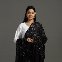 Black - Kutch Tie & Dye Cotton Bandhani Dupatta 07