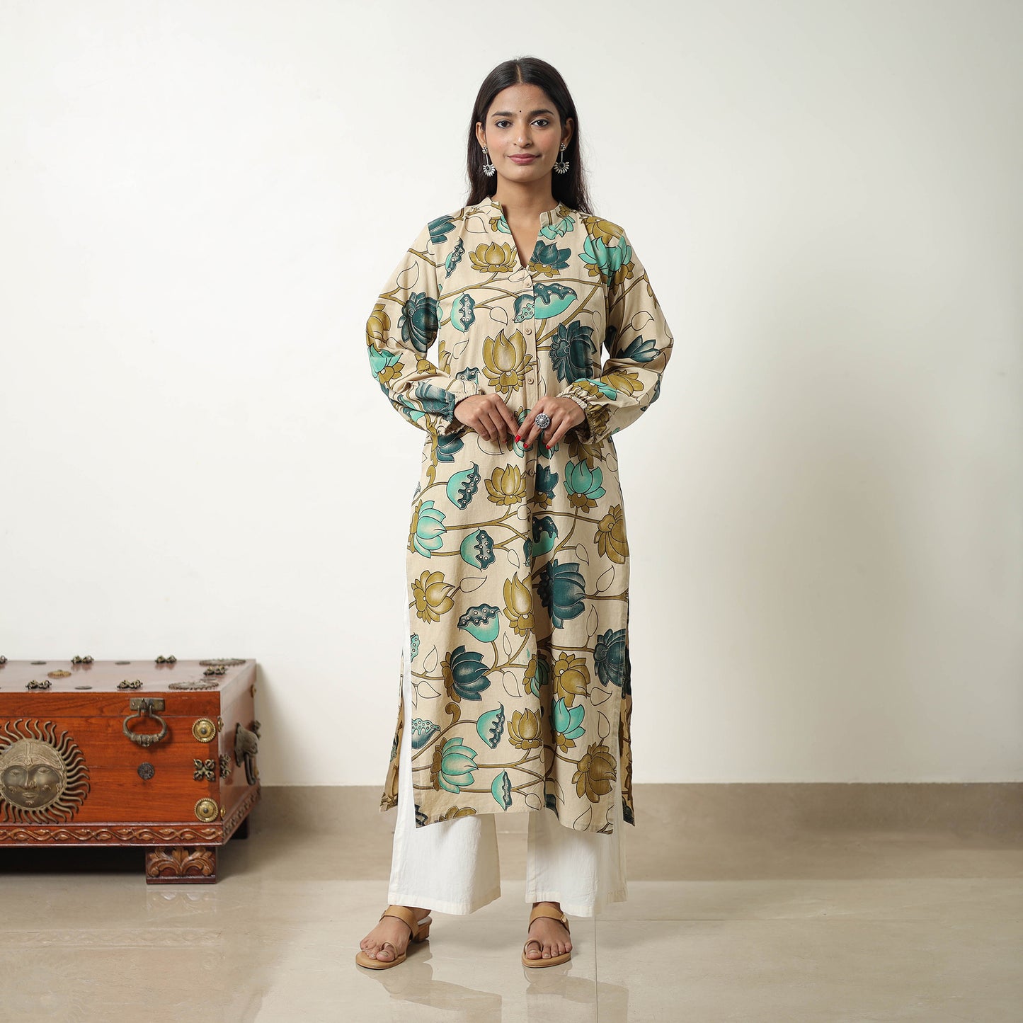 Straight Cotton Kalamkari Kurta 03