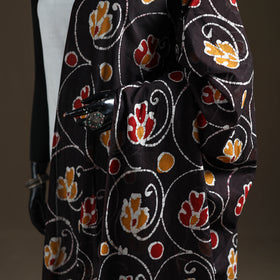 Brown - hand batik print cotton dupatta 39 - handcrafted