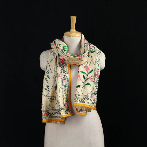 Ranihati Chanderi Silk Hand Embroidered Stole 76