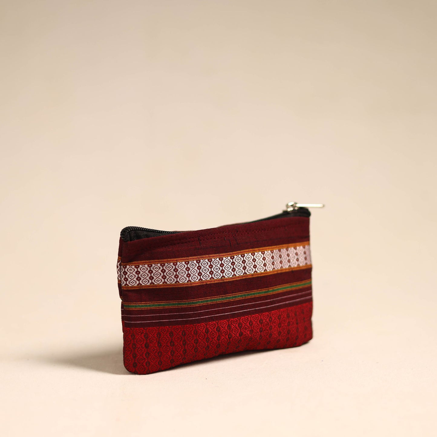 Red - Khun Fabric Quilted Coin Pouch 03