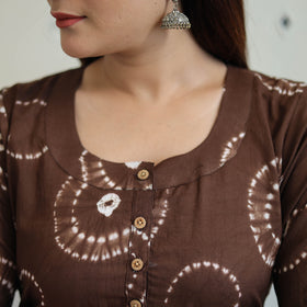 Buy Brown Tie & Dye Cotton Straight Shibori Kurta