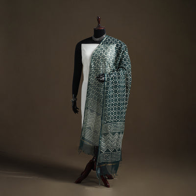 Pipad Hand Block Print Natural Dyed Kota Doria Cotton Dupatta 09