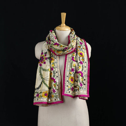 Ranihati Chanderi Silk Hand Embroidered Stole 77