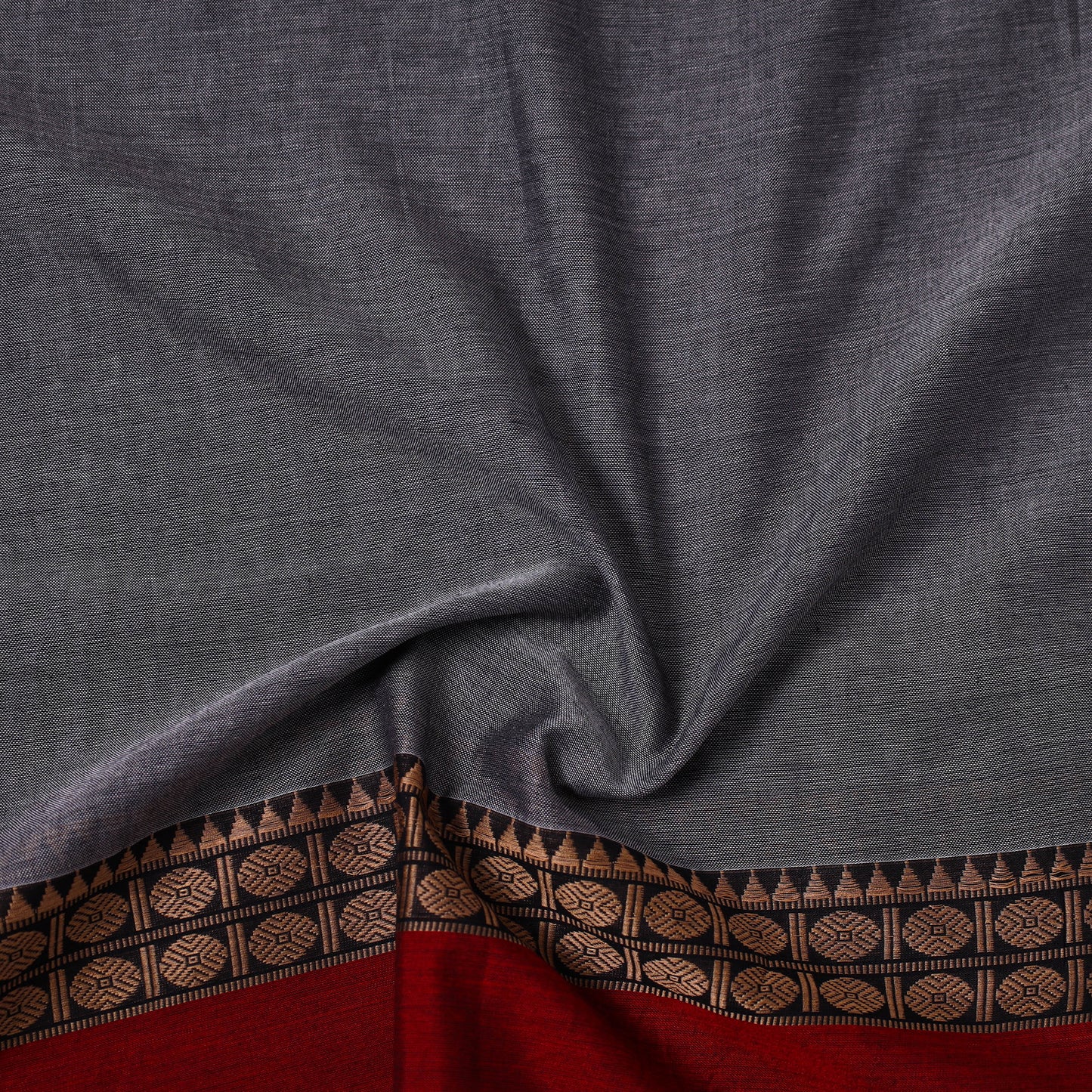  Grey Mercerised Cotton Dharwad Fabric
