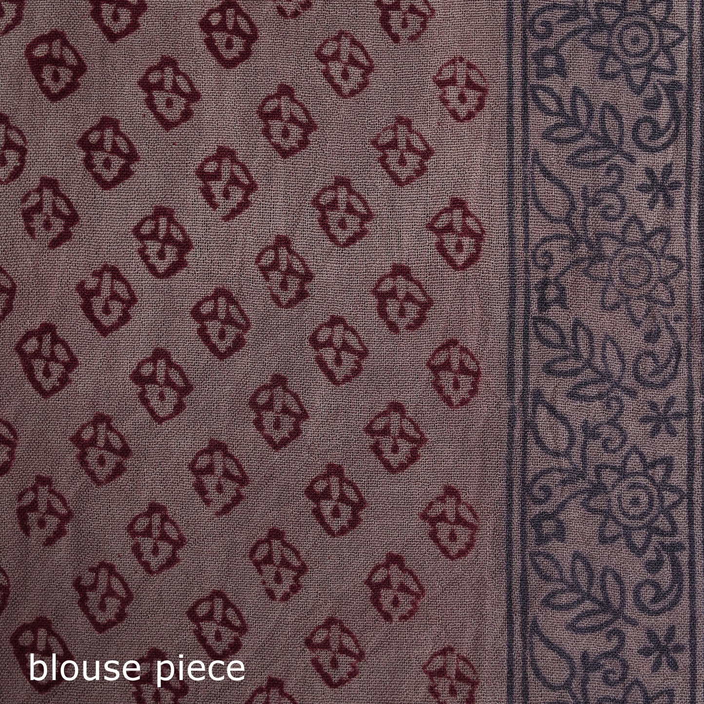 Handwoven Merino Wool Natural Dyed Hand Block Bagh Print Saree 10