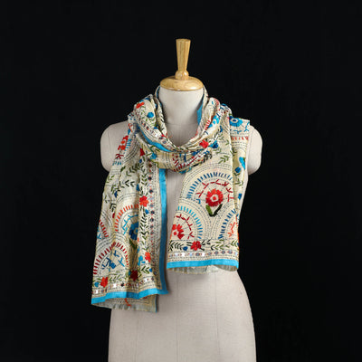 Ranihati Chanderi Silk Hand Embroidered Stole 78