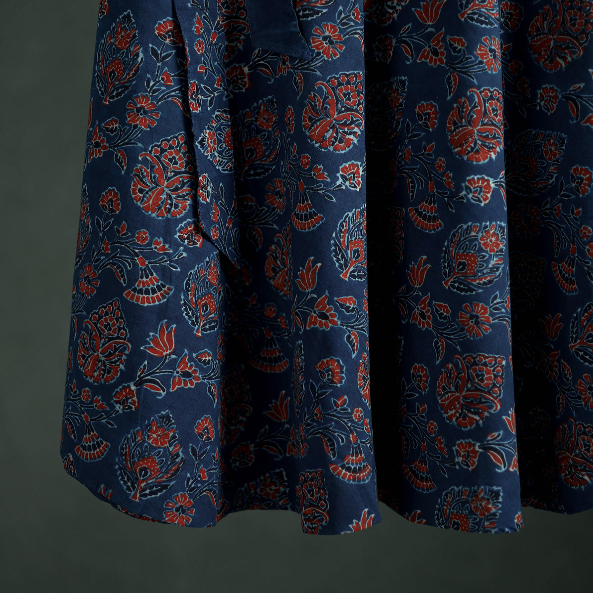 Ajrakh Hand Block Print Cotton Wrap Around Skirt 35