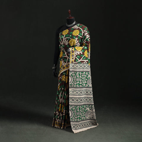 Multicolor - Kalamkari Printed Cotton Saree 28