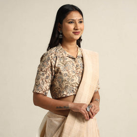 Buy Pedana Kalamkari Block Printed Cotton Stitched Blouse 