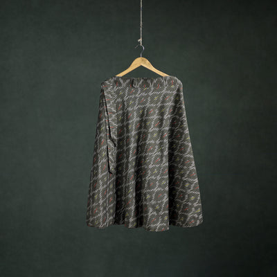 Grey - Pochampally Ikat Cotton Wrap Around Skirt 36