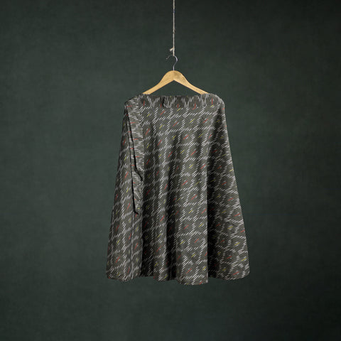 Grey - Pochampally Ikat Cotton Wrap Around Skirt 36