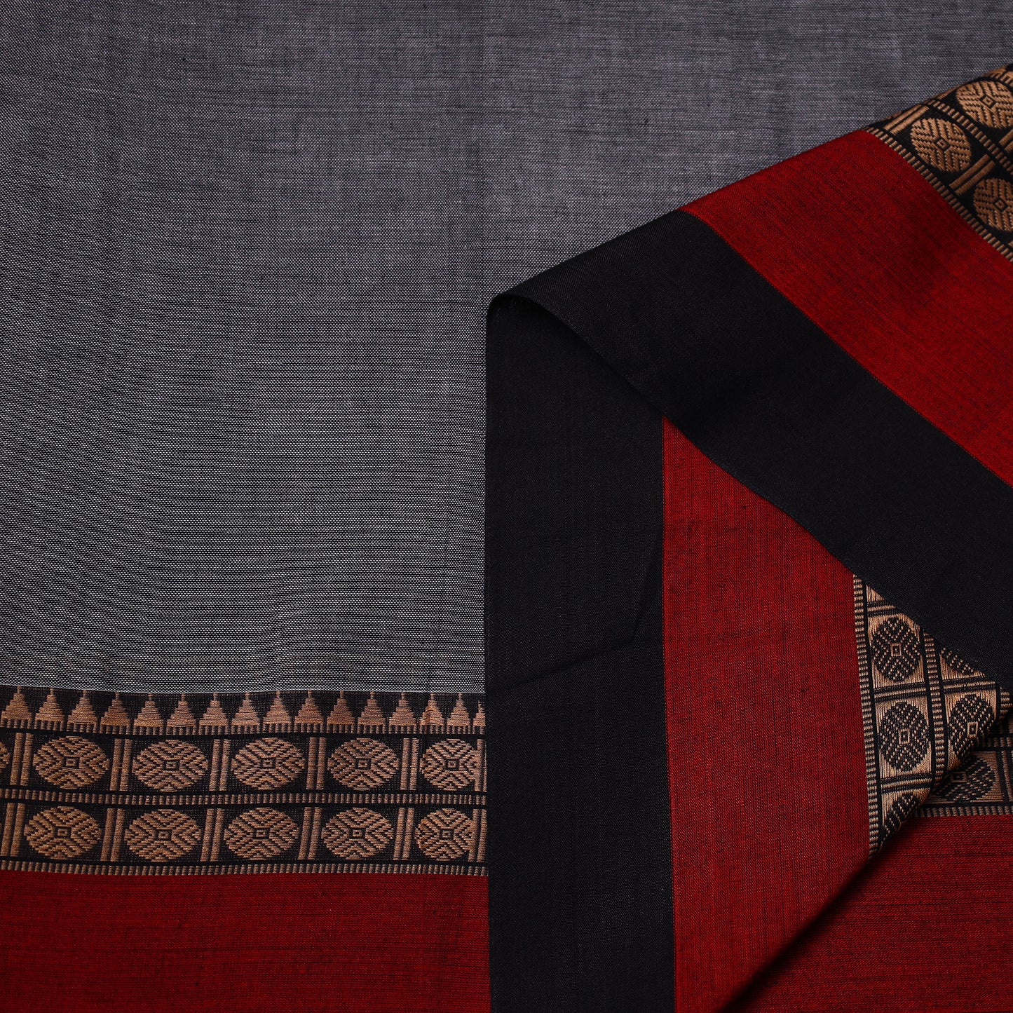 Grey Mercerised Cotton Dharwad Fabric
