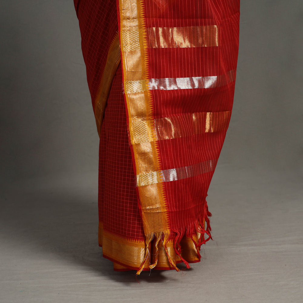 Checks Zari Dobby Cotton Handloom Saree 26