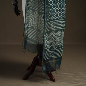 Pipad Hand Block Print Natural Dyed Kota Doria Cotton Dupatta 09
