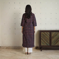 Multicolor - Sequins Work Cotton Straight Ajrakh Print Kurta 08