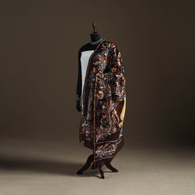 Brown - Hand Batik Print Handloom Chanderi Silk Dupatta 05