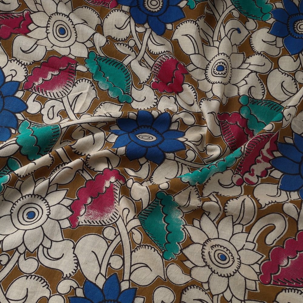 Multicolor - Printed Cotton Kalamkari Fabric 11