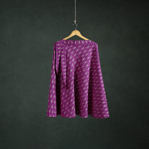 Purple - Pochampally Ikat Cotton Wrap Around Skirt 37