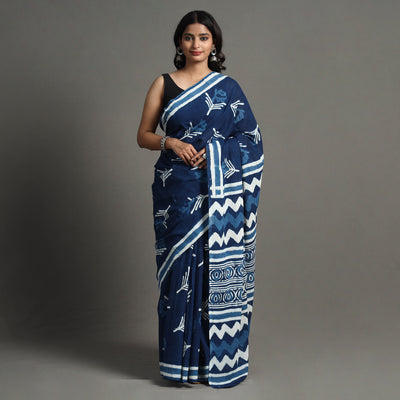 block printed saree