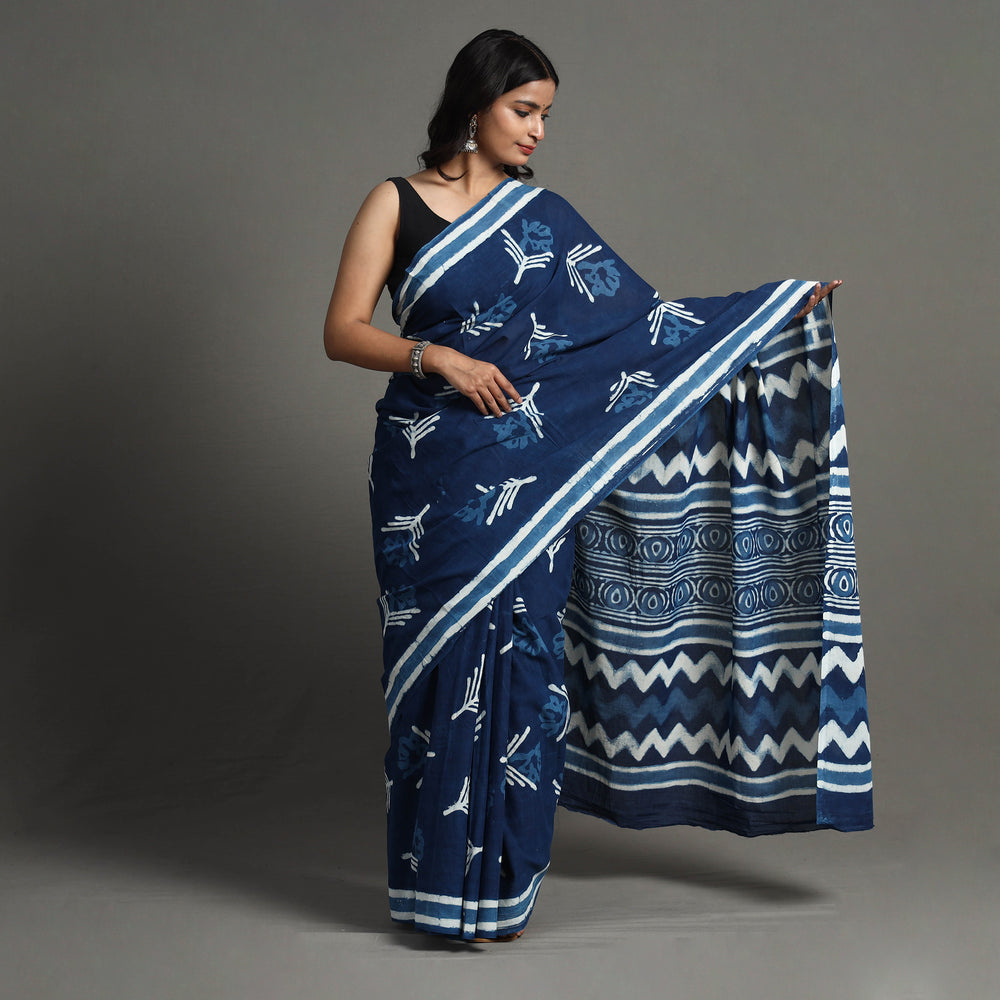 block printed saree