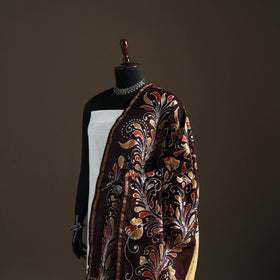 Brown - Hand Batik Print Handloom Chanderi Silk Dupatta 05