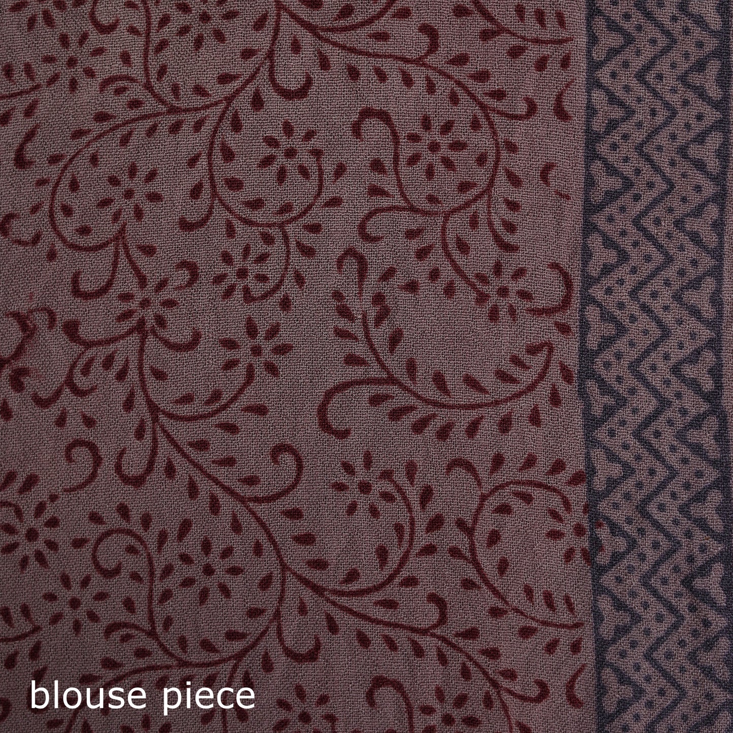 Handwoven Merino Wool Natural Dyed Hand Block Bagh Print Saree 11