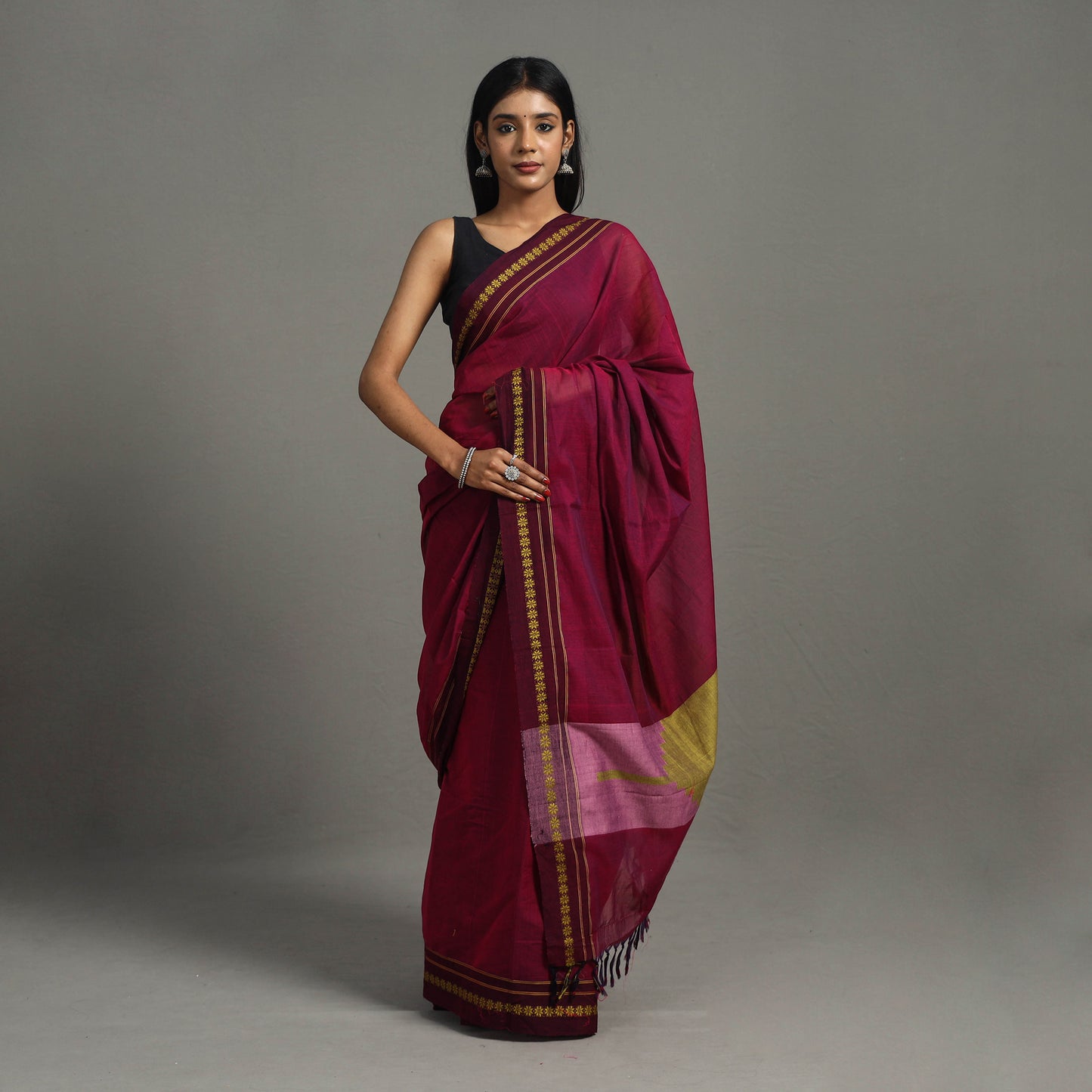 Plain Cotton Handloom Saree 27