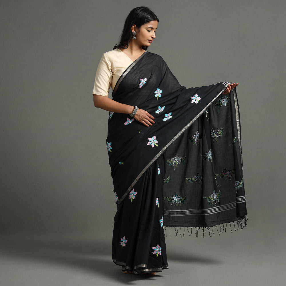 Kantha embroidery Saree