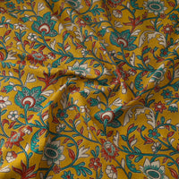 Yellow - Printed Cotton Kalamkari Fabric 10