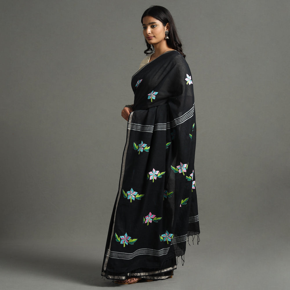 Kantha embroidery Saree