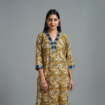 Block Printed Cotton Straight Bagru Kurta 11