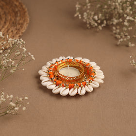 Handmade gota & shell work tealight candle holder 19