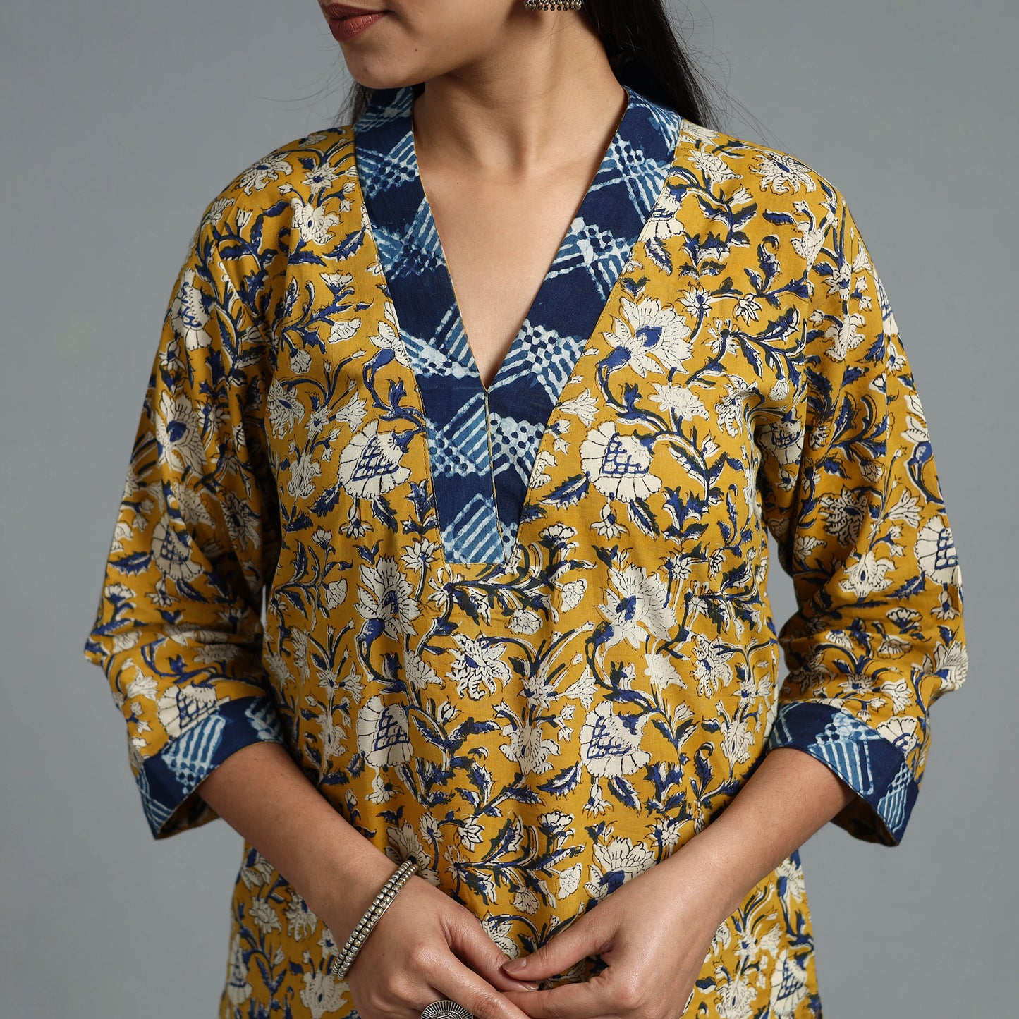 Block Printed Cotton Straight Bagru Kurta 11