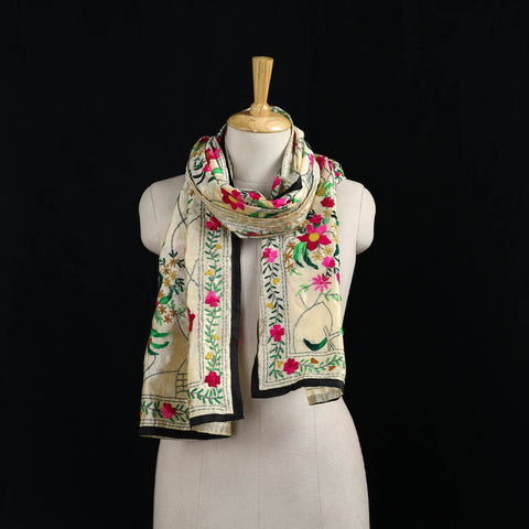 Ranihati Chanderi Silk Hand Embroidered Stole 85