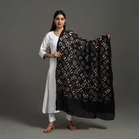 Black - Kutch Tie & Dye Cotton Bandhani Dupatta 10