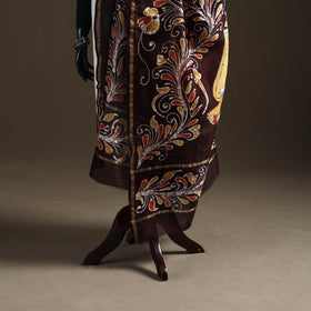 Brown - Hand Batik Print Handloom Chanderi Silk Dupatta 05