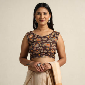 Buy Kalamkari Printed Cotton Stitched Blouse Online at iTokri.com