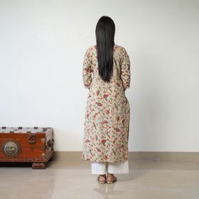 Beige - Printed Cotton Straight Kalamkari Kurta 07