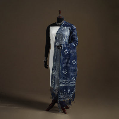 Pipad Hand Block Print Natural Dyed Kota Doria Cotton Dupatta 12