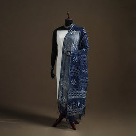 Pipad Hand Block Print Natural Dyed Kota Doria Cotton Dupatta 12