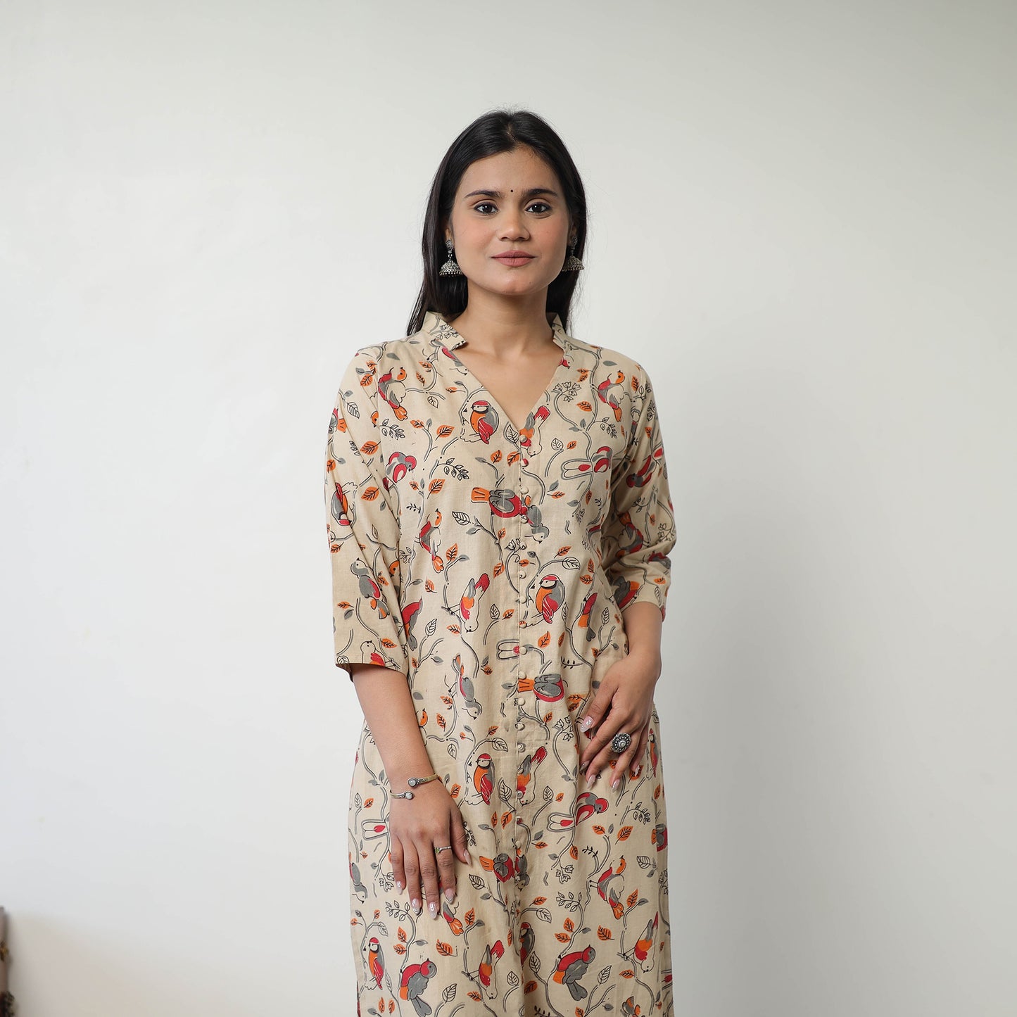 Printed Cotton Straight Kalamkari Kurta 07