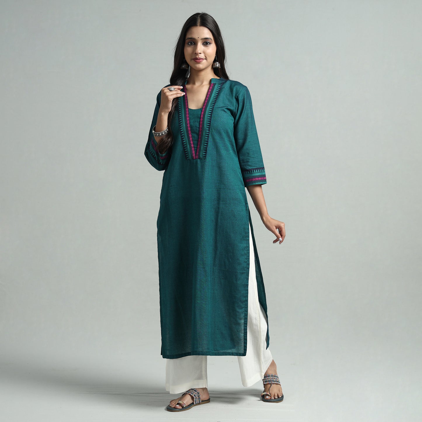 Persian Green - Dharwad Cotton Straight Kurta